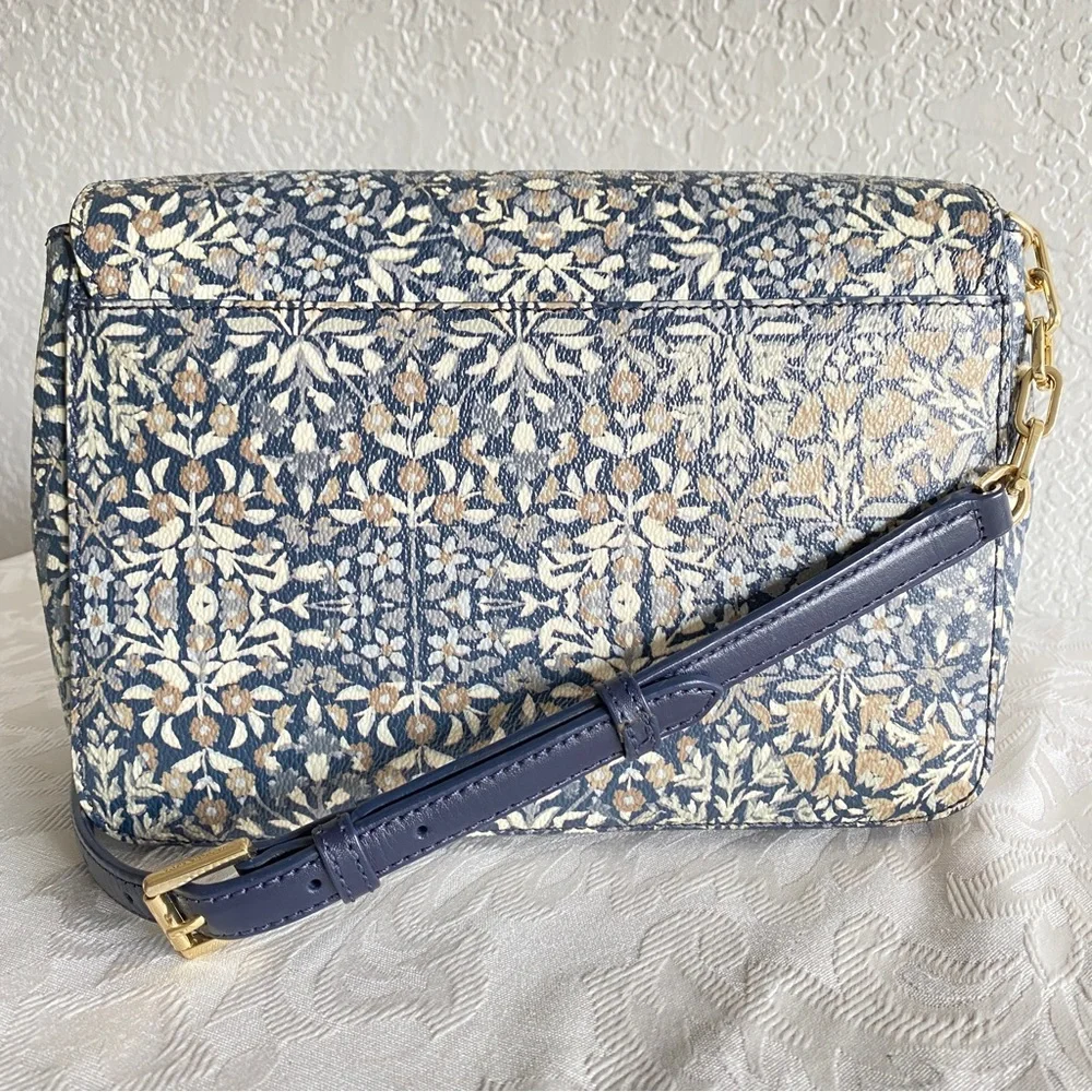 Tory Burch floral print flap crossbody bag